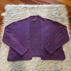 Eileen Fisher Purple Cropped Cardigan Sweater